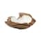 16" Natural Brown Wood and Shell Natural Decorative Bowl